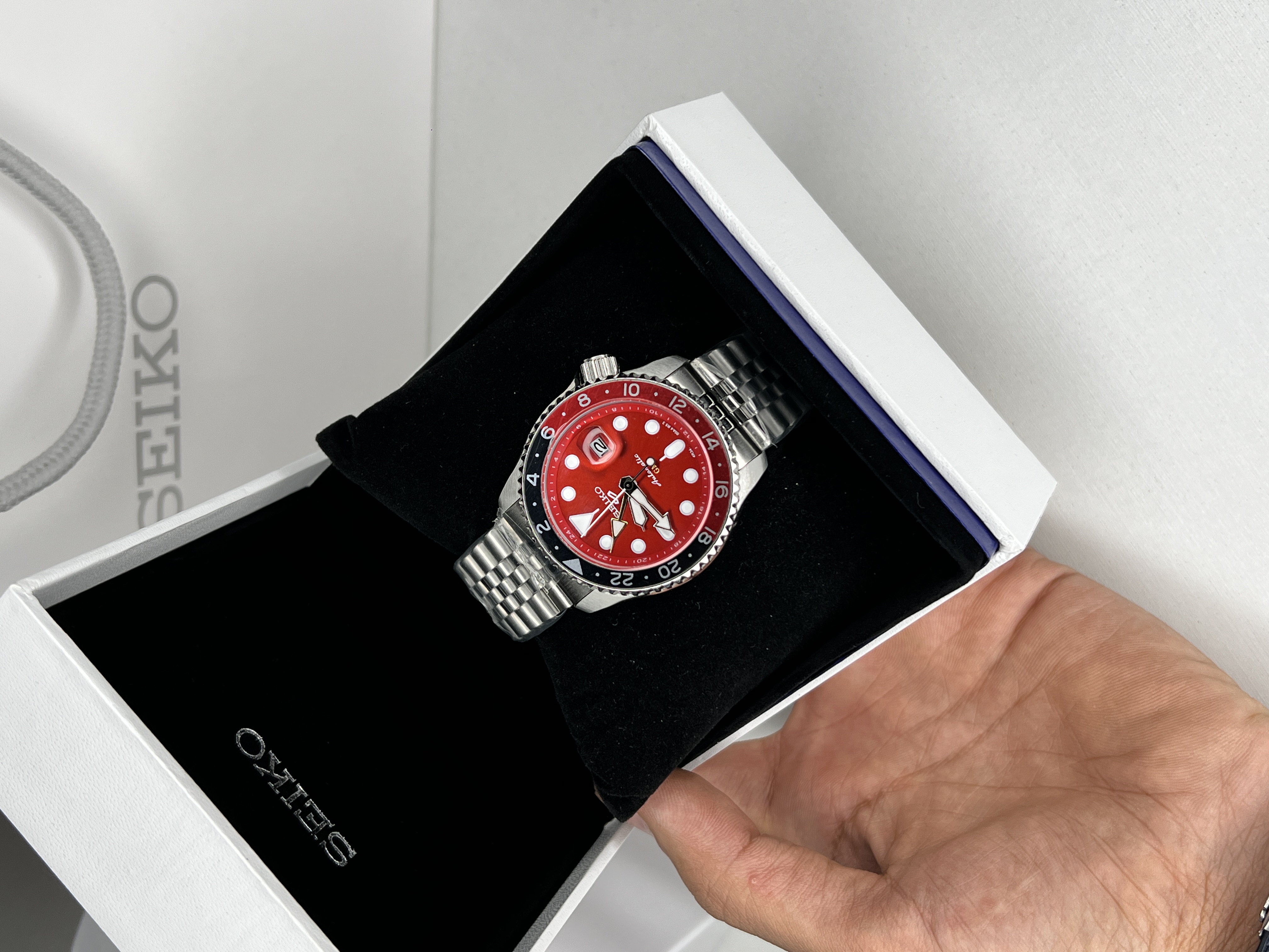 سیکو  5 GMT  اتوماتیک مردانه سیلور صفحه قرمز